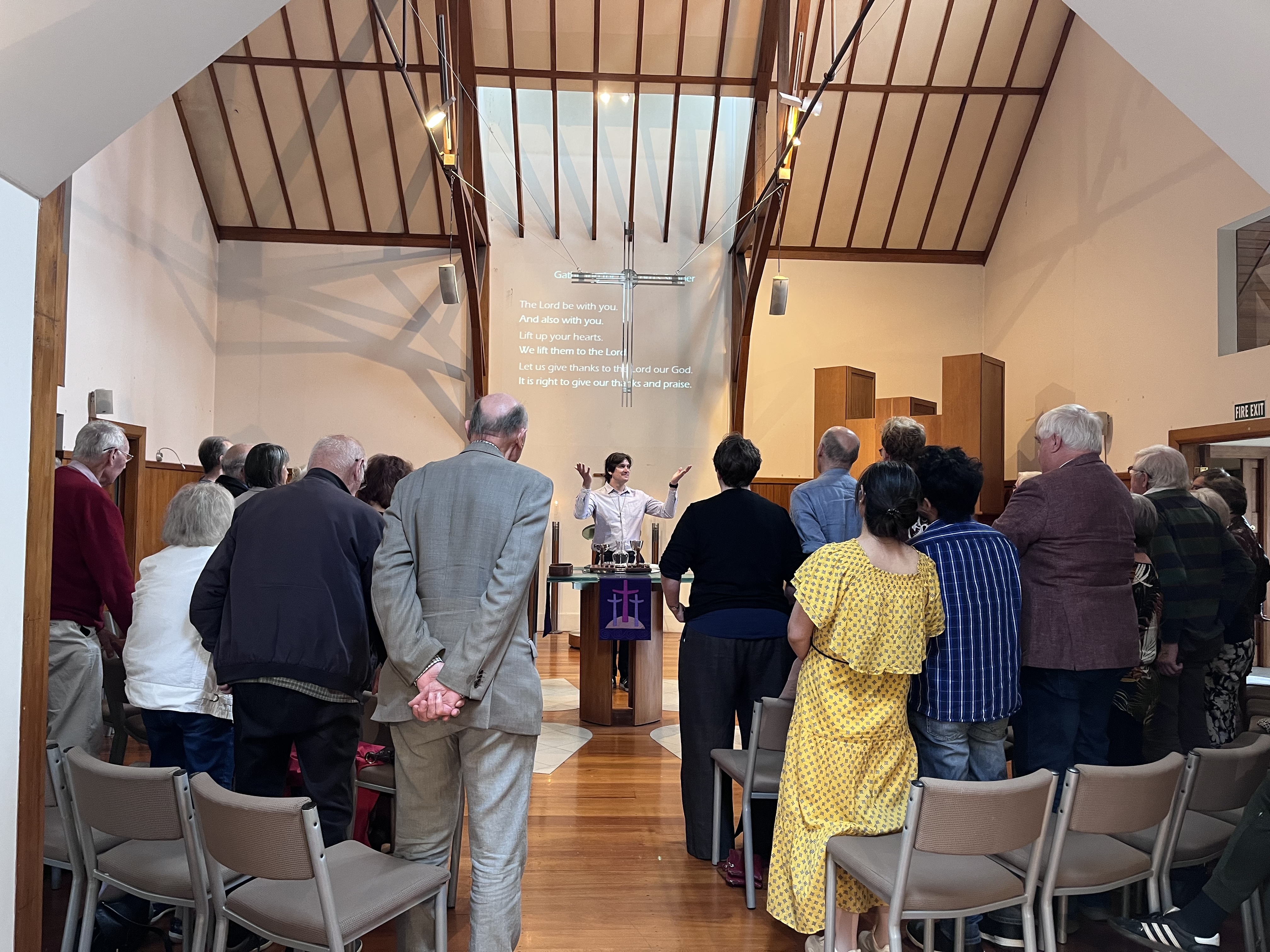 Pastor Joel leading worship